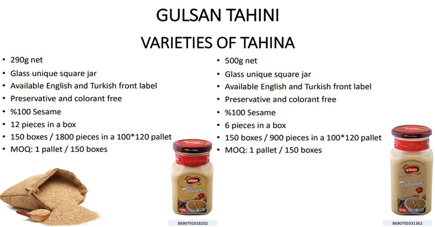 Gulsan Tahini Varieties